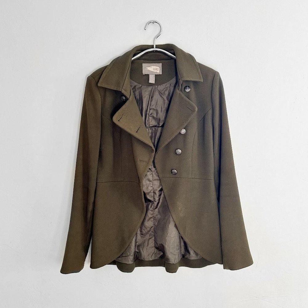Army Green Fitted Overcoat